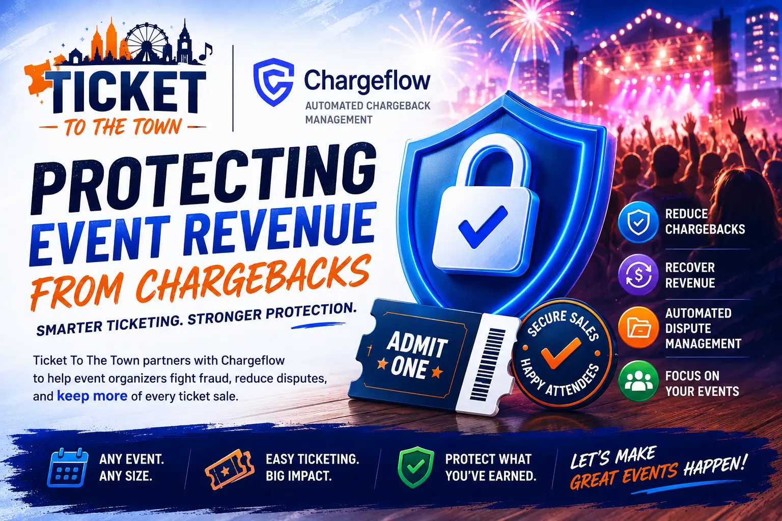 How Ticket To The Town Helps Protect Event Revenue with Chargeflow